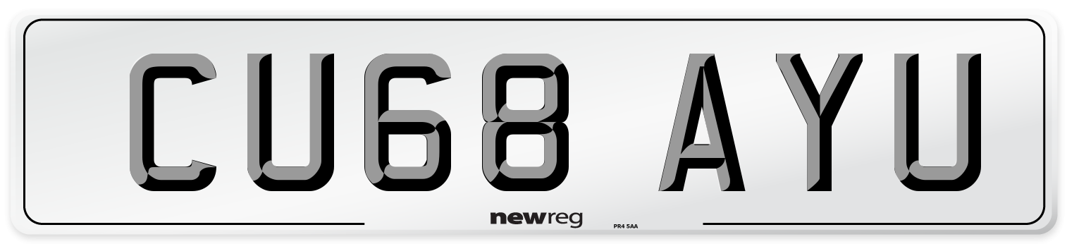 CU68 AYU Number Plate from New Reg